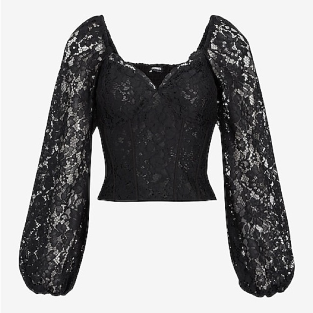 Express lace corset crop top large NWT